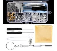 Kit de reparación de gafas de 500 piezas con destornilladores de precisión, almohadillas de silicona para la nariz, tornillos, tuercas, pinzas y paño de limpieza para gafas, relojes, electrónica