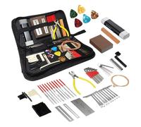 Kit de reparación de guitarra, 72 herramientas Luthier con bolsa de transporte, accesorios de instrumentos de cuerda para músicos, juego de cuidado con cuerdas y púas de puente
