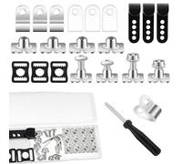 Kit de reparación de hockey, piezas de repuesto de hockey, Kit de reparación de acero inoxidable de 33 piezas, Kit de hardware que incluye clip de visera, clips J y sellos de goma