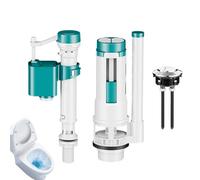 Kit de reparación de inodoros Inside Tank - White/Blue, Easy Adjustable Portable Parts Sets, Toilet Tank Parts Kit, Universal Fit, Flapper, Fill Valve, Flush Valve, Gaskets | Water Installation