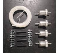 Kit de reparación de línea de combustible para calentador de estacionamiento que incluye 4 filtros de aceite, 4 tubos negros y 8 mini abrazaderas para conexiones estables y de fugas