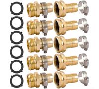 Kit de reparación de manguera de jardín con accesorios de aluminio y abrazaderas de acero inoxidable, juego de reparación de manguera macho hembra de 8 pulgadas, conector de fugas de servicio para el