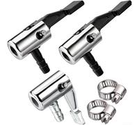 Kit de reparación de manguera infladora de neumáticos de 14 pulgadas con 3 boquillas de aire de bloqueo con aleación de zinc de 1/4 pulgadas y abrazaderas de engranaje sin fin para uso automotriz