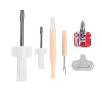 Kit de reparación de máquina de coser 5 piezas Herramienta de servicio/reparación de overlock y servidor de máquina de coser Incluye destornillador, extracción de rosca, destornillador plano y cepillo
