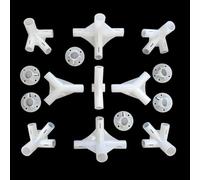 Kit de reparación de marco de cenador para tubos de 25 mm y 19 mm, piezas de repuesto de tienda de campaña con conectores centrales de esquina y pies, accesorios de plástico blanco para toldo (15