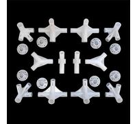 Kit de reparación de marco de cenador para tubos de 25 mm y 19 mm, piezas de repuesto de tienda de campaña con conectores centrales de esquina y pies, accesorios de plástico blanco para toldo (20