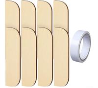 Kit de reparación de montaje de bisagra de puerta con 8 placas de relleno de madera y 16 piezas de cinta de doble cara para restaurar la profundidad original de la bisagra (A)