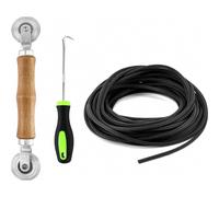 Kit de reparación de mosquiteras 3 en 1, gancho para ribetes, rodillo de doble rueda con ranura y ranura de goma, 3 mm x 15 m
