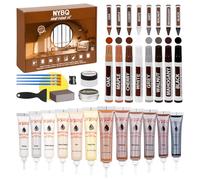 Kit de reparación de muebles de madera - Juego de 41 - Kit de reparación de madera, rellenos de madera, masilla de madera, marcadores de retoque