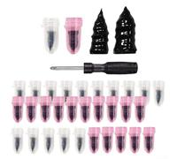 Kit de reparación de neumáticos, 30 tapones de goma con herramienta de instalación, 2 tamaños de reparación de pinchazos para coche, motocicleta, camión, autobús y neumáticos agrícolas, sello rápido