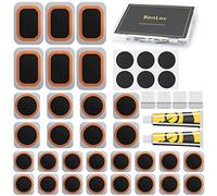 Kit de reparación de neumáticos de bicicleta, kits de parches de perforación de tubo interior de bicicleta con 20 parches de vulcanización, 6 parches prepegados, escofina de metal para ciclismo,