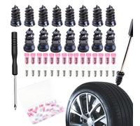Kit de Reparación de Neumáticos ONGNIUU 30 Piezas Clavos de Goma para Pinchazos, con Destornillador, Reparación Rápida para Coche, Moto, Camión, Furgoneta y Tractor