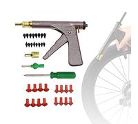 Kit de reparación de neumáticos sin cámara de aire con pistola, equipado con tapones para champiñones para reparar camarones y pisos en coches, motocicletas, bicicleta de montaña, camiones y tractores