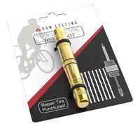 Kit de reparación de neumáticos tubulares para bicicletas de KOM Cycling - ¡8 colores! Arregla daños de neumáticos de bicicleta montañera y de carrera - Incluye horquilla y escariador de reparación