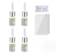 Kit de Reparación de Parabrisas de Coche, 4 Botellas de Líquido Reparador de Cristales para Grietas y Arañazos, Resina de Reparación de Lunas con Láminas de Curado y Cuchilla, 4 x 3ml