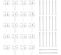 Kit de reparación de persianas verticales con 20 poleas, soportes de gancho y juntas para un funcionamiento suave, piezas de repuesto blancas para rieles y componentes ciegos verticales