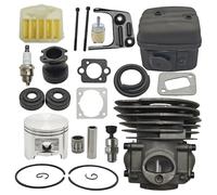 Kit de reparación de pistón de silenciador de escape de carburador de cilindro de 46 mm para motosierra Husqvarna 55 51 501766605 503218202 503281504 503609171