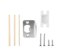Kit de reparación de placa de golpe de puerta con restaurador de pestillo tipo D, caja a prueba de polvo, tacos de madera, tornillos cortos y largos para un fácil reemplazo del pestillo de puerta