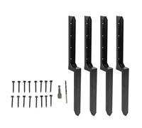 Kit de reparación de postes de valla de acero resistente en forma de H para reparación de valla de madera rota inclinada, color negro, paquete de 4 o 6 (paquete de 4)