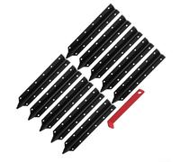 Kit de reparación de postes de valla resistente con estaca de tierra y herramienta de metal, anclaje de soporte de poste de madera sin excavación para fijación de valla de jardín, soporte de ahorro de