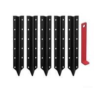 Kit de reparación de postes de valla resistente con estaca de tierra y herramienta de metal, anclaje de soporte de poste de madera sin excavación para fijación de valla de jardín, soporte de ahorro de
