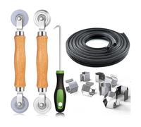 Kit de reparación de puerta mosquitera, rodillo plano estriado, herramienta de repuesto para ventana, gancho y clip para instalación de ventana