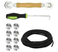 Kit de reparación de puerta mosquitera, rodillo plano estriado, herramienta de repuesto para ventana, gancho y clip para instalación de ventana