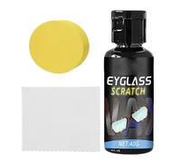 Kit de reparación de rayones para anteojos: pasta para pulir lentes, solución de limpieza portátil | Fórmula de antiarañazos de 40g, juego de aplicación de paño de esponja, de restauració