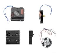 Kit de reparación de reloj para bocina, movimiento de reloj de cuarzo, eje de 17 mm con campanillas, piezas de repuesto de manecillas de hora y manecillas de reloj de pared (A)