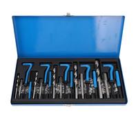Kit de reparación de rosca métrica Cheotime 131pcs, HSS Hool de reparación de insertos de rosca M5 M6 M8 M10 M12 Accesorios de reparación de subprocesos Kit de helicoil métrico