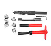 Kit de reparación de roscas de 11 piezas, M16x1.5 longitud 1.5D Acero inoxidable Taladro retorcido Llave de rosca Herramienta de inserción roscada, Conversión de unidades métricas-imperiales Kit de re