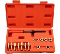 Kit de reparación de roscas de 15 piezas, juego de grifos y troqueles de acero al carbono, herramienta de rosca automotriz para fijador de rosca dañado, herramientas de fijación de tornillos para