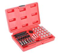 Kit de Reparación de Roscas de Bujías, 33 Piezas, Herramienta Profesional con Adaptadores para Reparación de Casquillos de Motos
