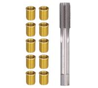 Kit de Reparación de Roscas de Bujías, Herramientas de Reparación de Roscas de Bujías con Inserciones M12x1.25 y Grifo M14x1.25, Bujía Profesional de Acero de Alta Velocidad