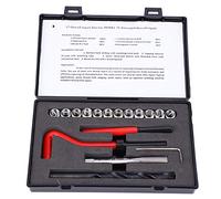 Kit de Reparación de Roscas M10X1.25mm, 17 Piezas, Acero Inoxidable, Incluye Taladro Helicoidal, Grifo, Llave Hexagonal, 12 Insertos