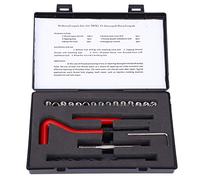 Kit de reparación de roscas M8x1,25, 20 piezas, kit de machuelos para reroscar roscas internas en acero inoxidable, conjunto de insertos en espiral con machuelo y llave para