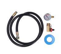 Kit de reparación de tanque de aire Colector de latón Medidor de presión de 0 a 200 PSI con kit de ensamblaje de manguera de PVC para tanques de compresores de aire y