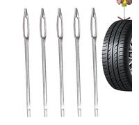 Kit de reparación de tapones de neumáticos de alta resistencia - Paquete de 5 agujas de acero con alto contenido de carbono con dividido para camiones y automóviles | Juego de herramientas de esca
