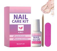 Kit de reparación de uñas, envoltura de uñas con pegamento para uñas, lima y palo, kit de reparación de uñas para uñas naturales rotas, arregla uñas agrietadas, divididas o dañadas en casa, 1 unidad