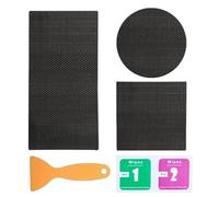 Kit de reparación genérico para trampolín con parche | Bandas reparadoras para agujeros | 3 formas autoadhesivas (cuadrado, rectangular, redonda) para tela de trampolín | Reparación de desgarros y