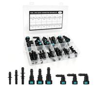 Kit de reparación para conductos de combustible, juego de 36 racores rápidos para conductos de combustible, 9 tamaños, racores roscados para mangueras, codos rectos, racores para mangueras