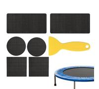 Kit de reparación para trampolín | Juego de 6 bandas de reparación para alfombra de trampolín, 3 parches de diferentes formas con rascador para jardín al aire libre parque de ocio tienda