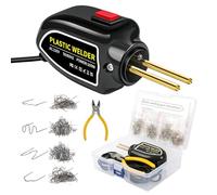 Kit de reparación parachoques de coche, 16,5 x 12,5 x 6 cm, estación de soldadura de plástico, soldadura de plástico, máquina de reparación de pistola soldadora con 200 clavos de soldadura 4 tipos