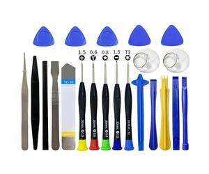 Kit de reparación profesional multifunción de 22 piezas para abrir teléfonos móviles, ordenadores portátiles, tabletas, hacer palanca para cambiar las baterías de las pantallas y mucho más. (A)
