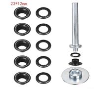 Kit de reparación resistente con ojales y ojales para lonas y tiendas de campaña al aire libre (negro)