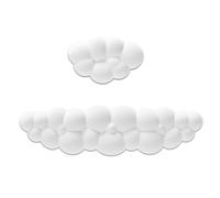 Kit de reposamuñecas Cloud con almohadilla de espuma viscoelástica para teclado y ratón, antideslizante, color blanco