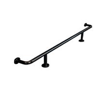 Kit de reposapiés de acero inoxidable para uso comercial debajo del mostrador, barra de soporte montada en la pared para pubs, fácil instalación personalizada (negro-L, 220 cm)