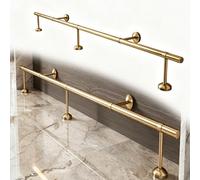 Kit de Reposapiés de Bar 1-6m, Acero Inoxidable 304 Acabado Satinado, con Tubo, Soportes de Pared, Tapones Finales y Conector Interno, para Bar de Casa(Gold,4.1m/13.5ft)