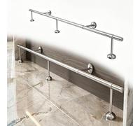 Kit de Reposapiés de Bar 1-6m, Acero Inoxidable 304 Acabado Satinado, con Tubo, Soportes de Pared, Tapones Finales y Conector Interno, para Bar de Casa(Silver,4.0m/13.1ft)