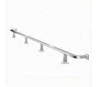 Kit de Reposapiés para Bar, 1m-6m, Acero Inoxidable 304, Reposapiés Resistente con Herrajes de Soporte, para Bar en Casa & Isla de Cocina(White,4.0m/13.1ft)